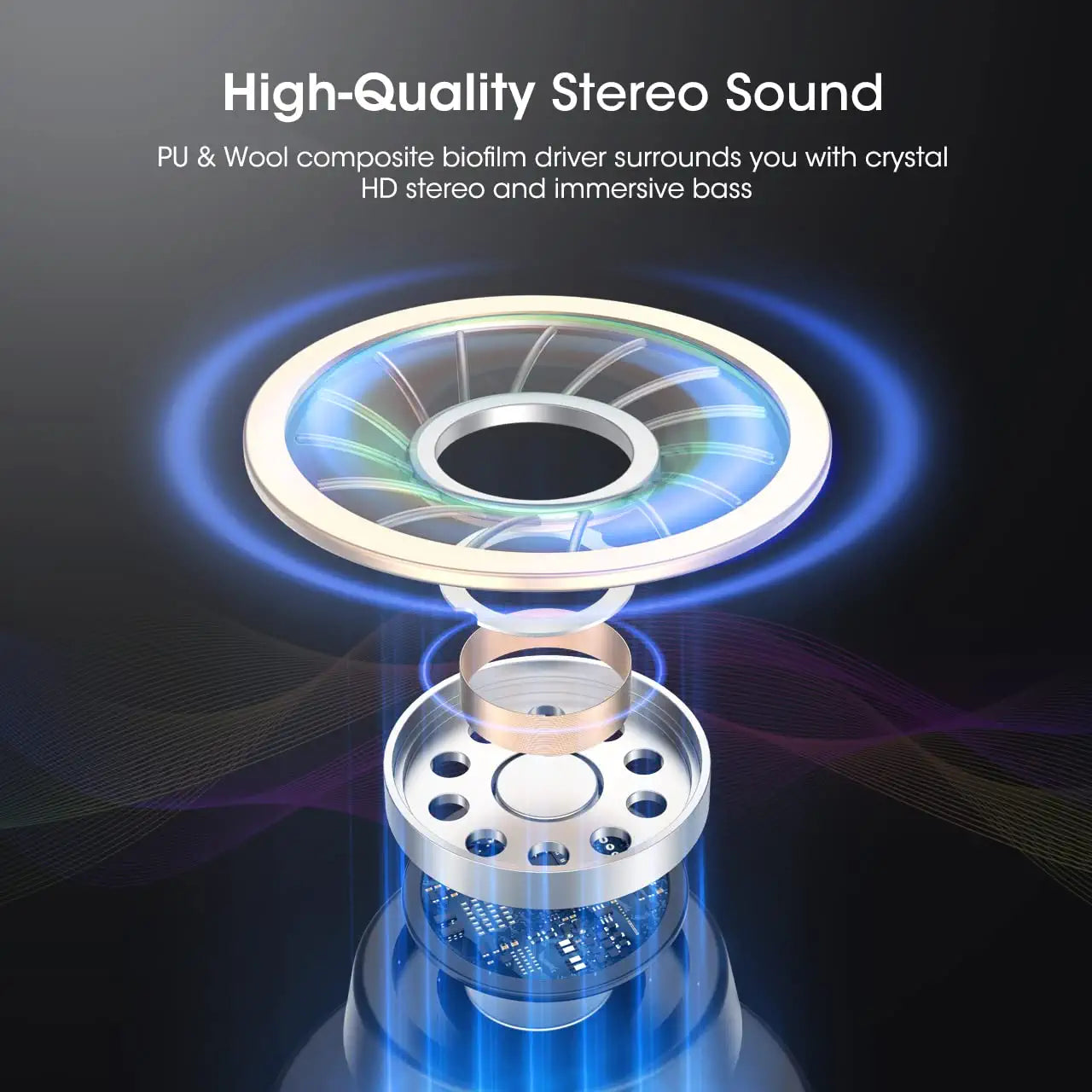 Wireless Earbuds in Ear 4-Mic Noise Cancelling Call, Bluetooth Earphones w/Punchy Bass