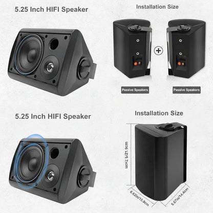 Outdoor Speakers 300 Watts 2-Way Durable Audio