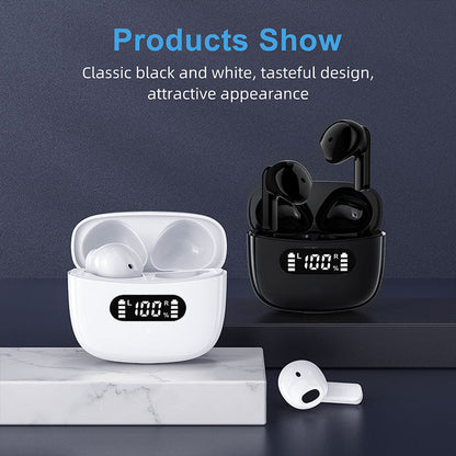 Wireless Earbuds Bluetooth 5.2 Light-Weight HiFi Stereo Headphones with LED Digital Display