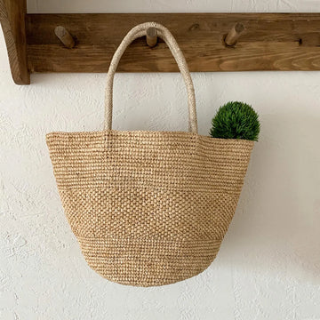Handwoven Natural Raffia Beach Tote Bag