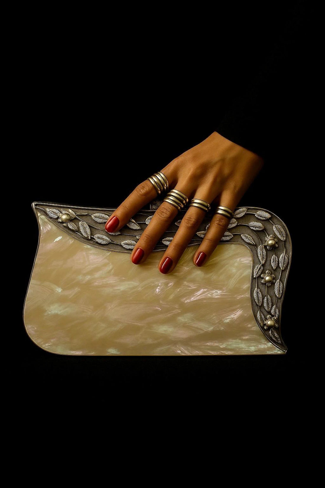 Vintage Mother of Pearl Decorative Evening Clutch