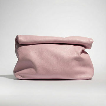 Soft Fold Over Leather Clutch Bag
