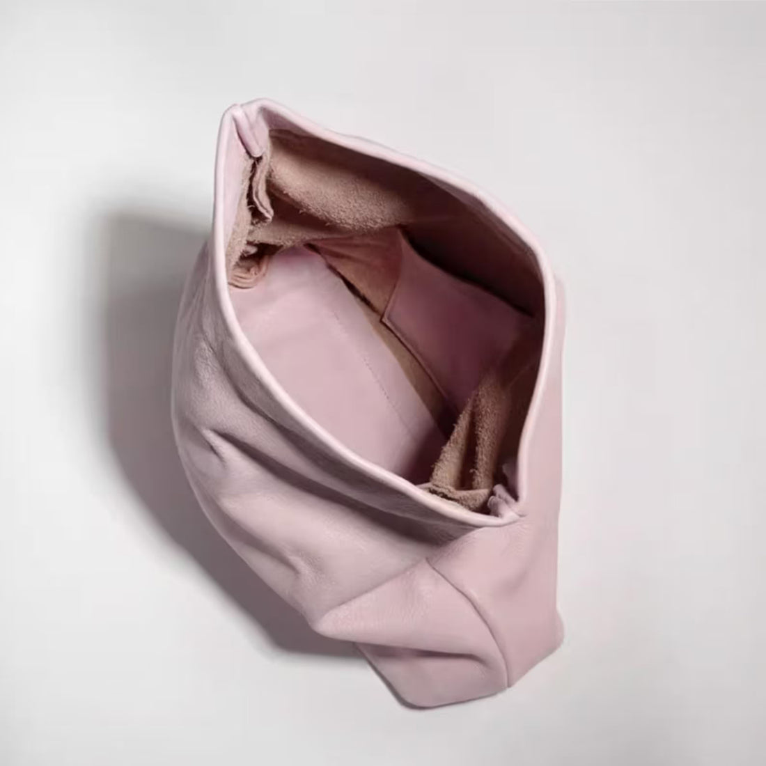 Soft Fold Over Leather Clutch Bag
