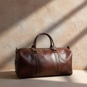 Vintage Full Grain Leather Duffle Gym Bag