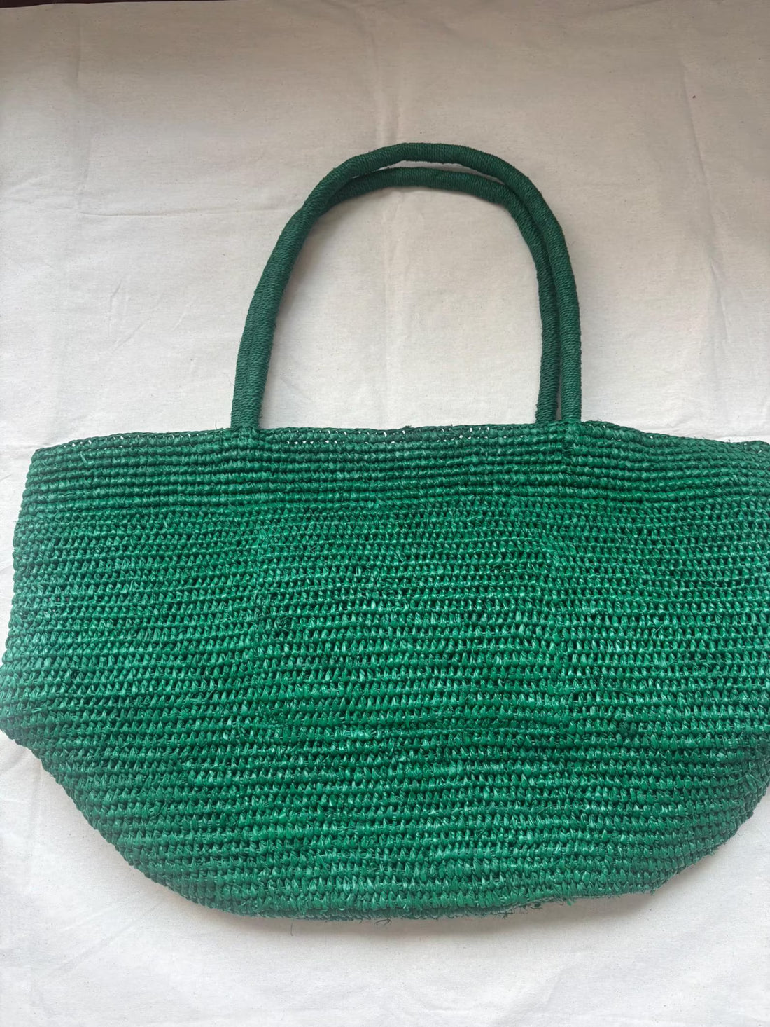 Solid Color Handwoven Raffia Beach Tote Bag