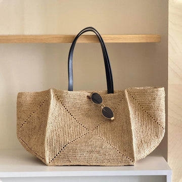 Hand Woven Raffia Large Beach Tote Bag